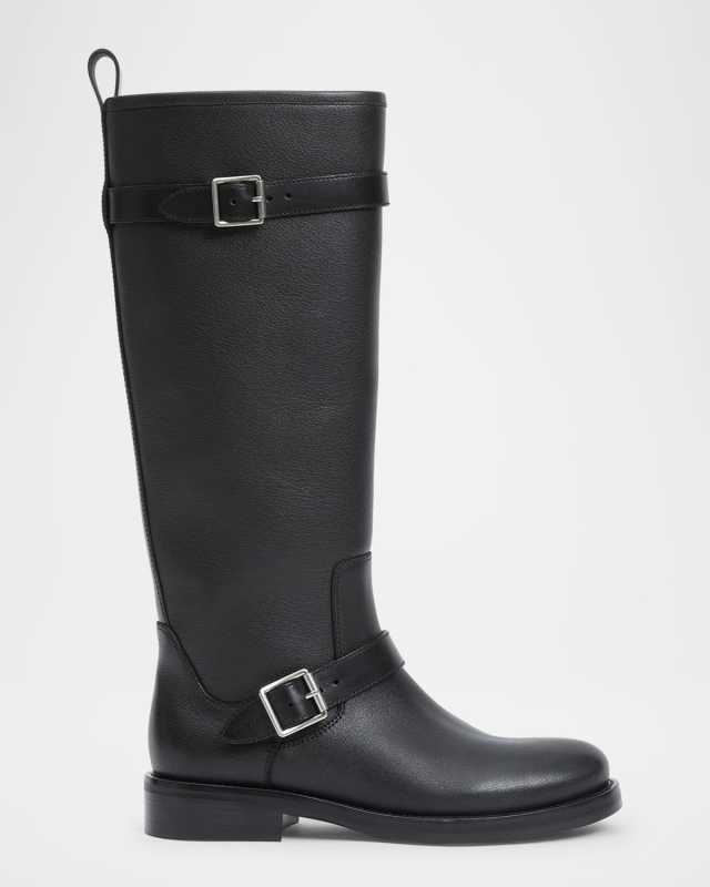 Noah Leather Buckle Knee-High Boots